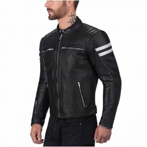 Viking Cycle Bloodaxe Black Leather Motorcycle Jacket for Men